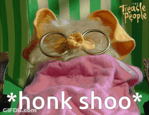Stuffed Animal With Glasses Honk Shoo GIF