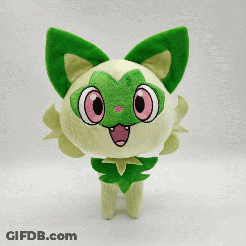 Stuffed Animal With Green Ears And Pink Nose GIF