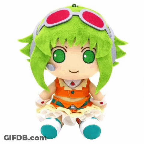 Stuffed Animal With Green Hair And Headphones GIF