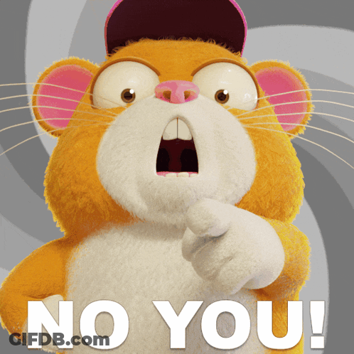 Stuffed Animal With Hat Pointing No You GIF