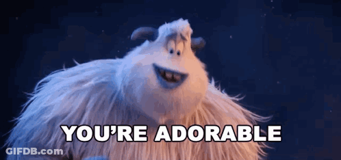 Stuffed Animal With Horns Smiling Saying You're Adorable GIF