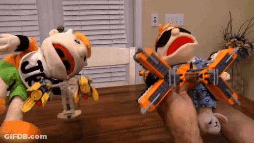Stuffed Animal With JR On Shirt GIF