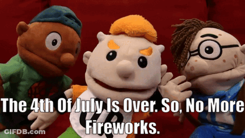 Stuffed Animals 4Th Of July No More Fireworks GIF