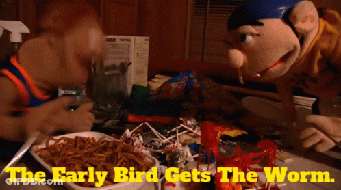 Stuffed Animals At Table With Noodles GIF