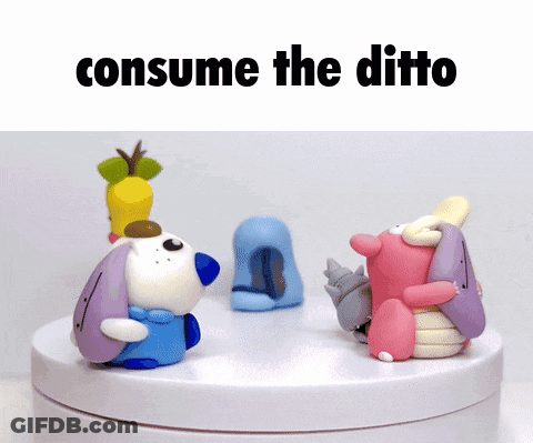 Stuffed Animals Consume The Ditto GIF