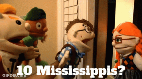 Stuffed Animals Saying 10 Mississippis GIF