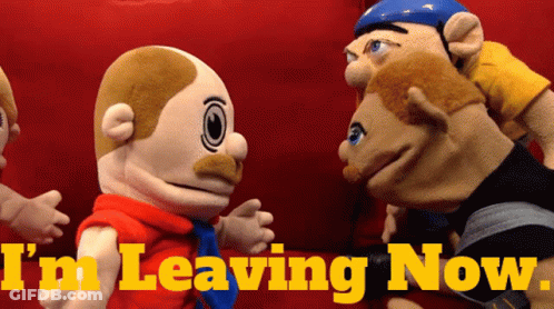 Stuffed Animals Saying I'm Leaving Now GIF