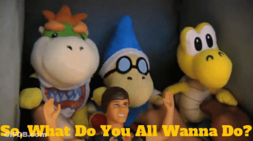 Stuffed Animals Saying So What Do You All Wanna Do GIF