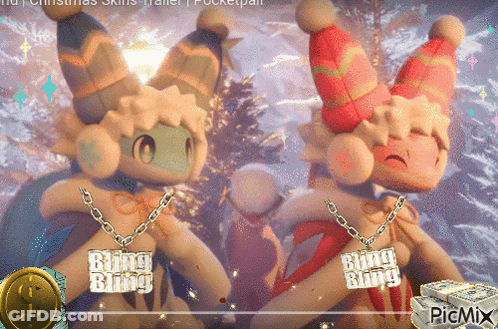 Stuffed Animals With Bling Bling Necklaces GIF
