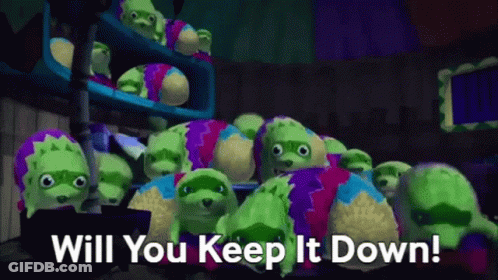 Stuffed Animals With Will You Keep It Down GIF
