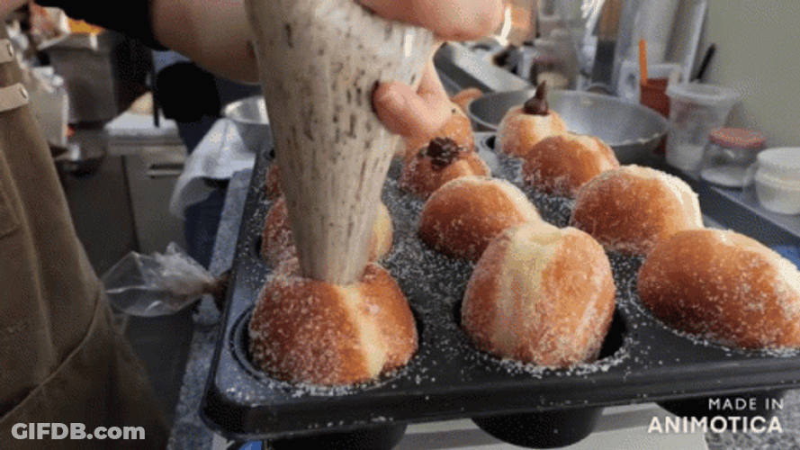 Stuffed Bavarian Donuts GIF