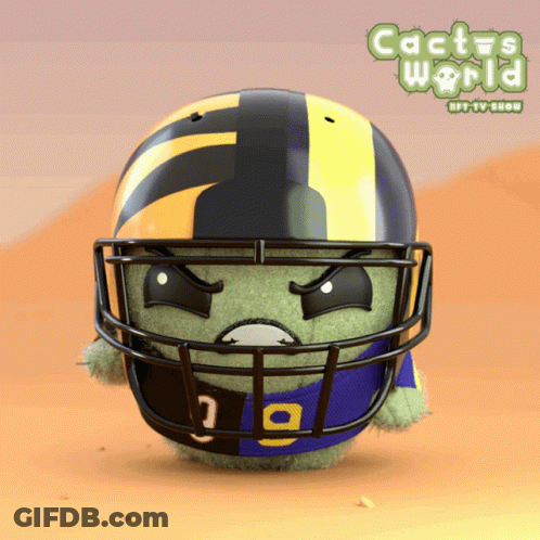Stuffed Cactus Football Helmet Cactus World NFT TV Show GIF