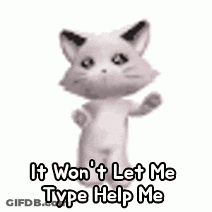 Stuffed Cat Won't Let Me Type Help Me GIF