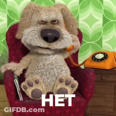 Stuffed Dog Sitting Next To Orange Phone GIF