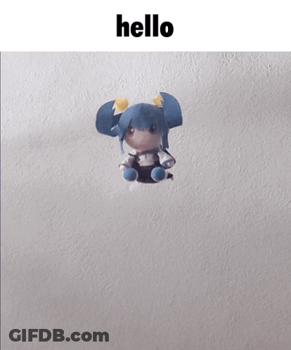 Stuffed Doll Flying Hello GIF