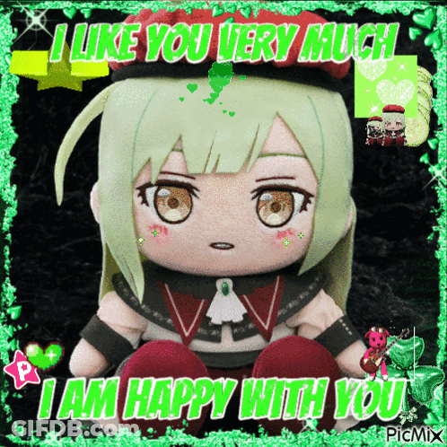 Stuffed Doll That Says I Like You Very Much GIF