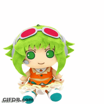 Stuffed Doll With Green Hair And Headphones GIF