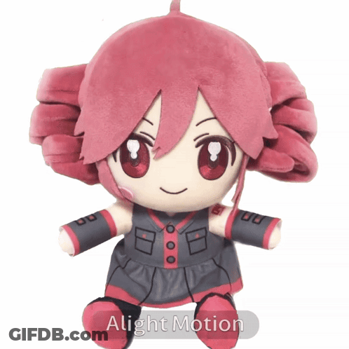 Stuffed Doll With Red Hair Alight Motion GIF