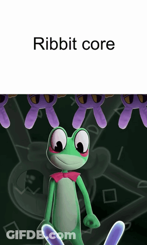 Stuffed Frog Saying Ribbit Core GIF