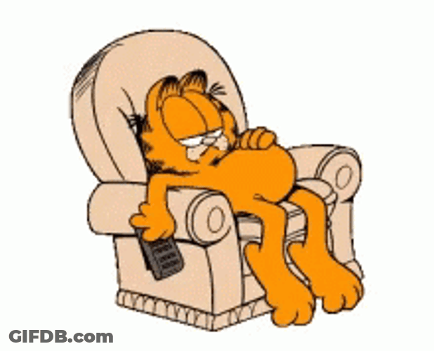 Stuffed Garfield Sleeping On Couch GIF