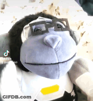 Stuffed Gorilla Wearing Glasses And Mask GIF