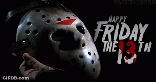 Stuffed Jason Voorhees Holding Knife With Blood GIF