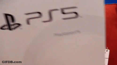 Stuffed Mario Standing In Front Of PS5 Box GIF