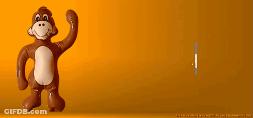 Stuffed Monkey And Pixelated Hand Saying Find Something To Enjoy GIF