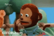 Stuffed Monkey Talking On Phone GIF