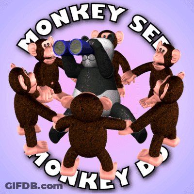 Stuffed Monkeys Panda Binoculars Monkey See Monkey Do GIF