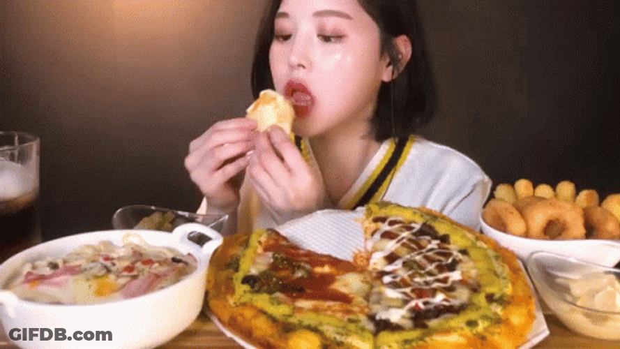 Stuffed Mouth Mukbang GIF