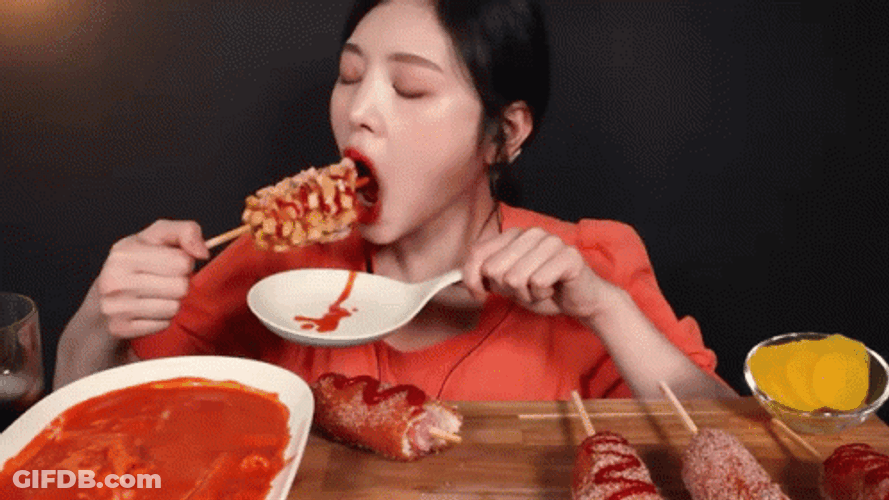 Stuffed My Mouth With Corndog GIF
