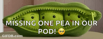 Stuffed Peas Pod Missing One Pea In Our Pod GIF