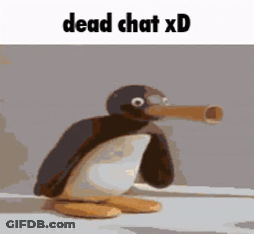 Stuffed Penguin With Telescope Saying Dead Chat XD GIF