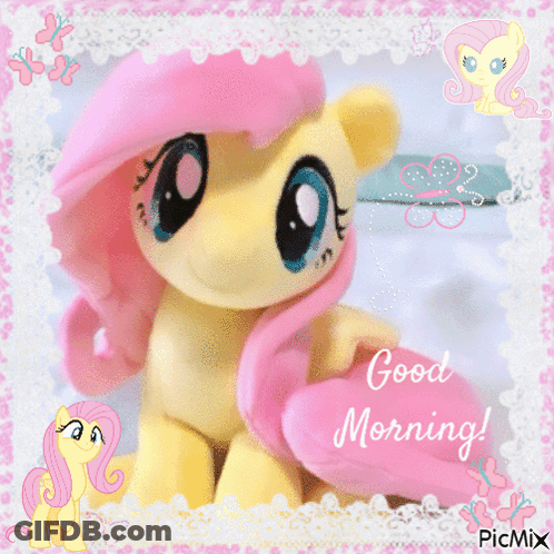 Stuffed Pony Saying Good Morning GIF