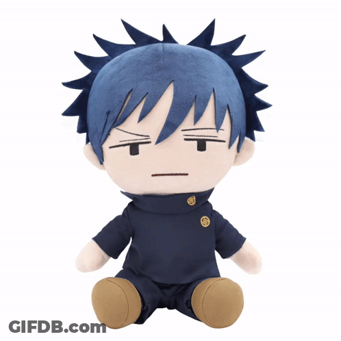 Stuffed Toy Blue Haired Character Making Face GIF