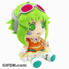 Stuffed Toy Girl With Green Hair And Goggles GIF