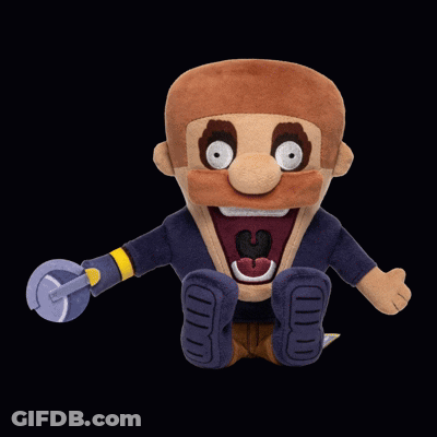 Stuffed Toy Man With Knife GIF