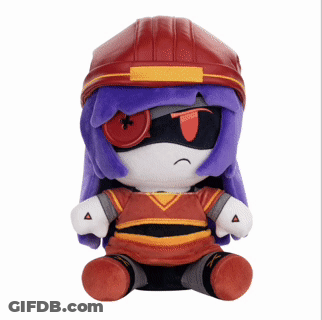 Stuffed Toy With Purple Hair And Red Hat GIF