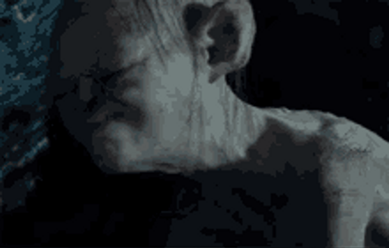 Stunned And Smiling Gollum GIF