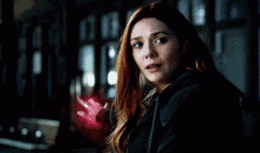 Stunned Elizabeth Olsen GIF