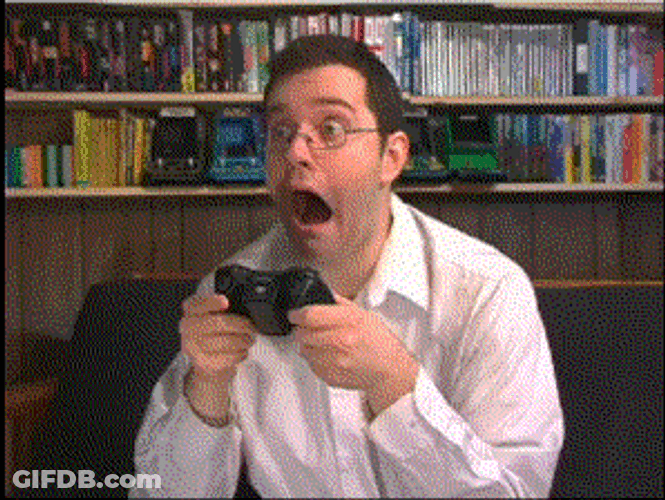 Stunned Gaming Nerd GIF