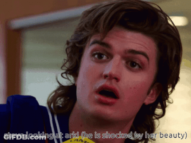 Stunned Stranger Things Steve Harrington GIF