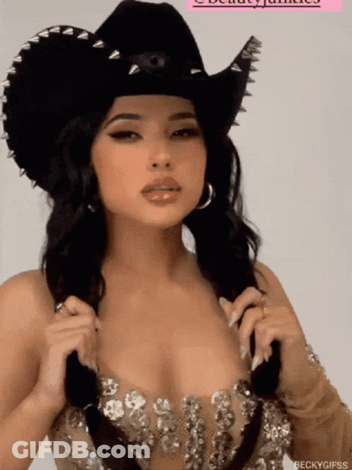 Stunning  Becky G Cowgirl  Hat GIF