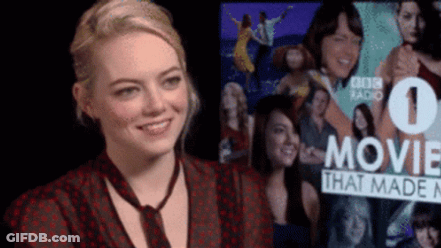 Stunning Emma Stone Finger Gun GIF
