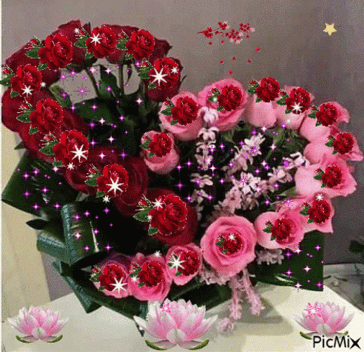 Stunning Glittery Flores Bouquet GIF