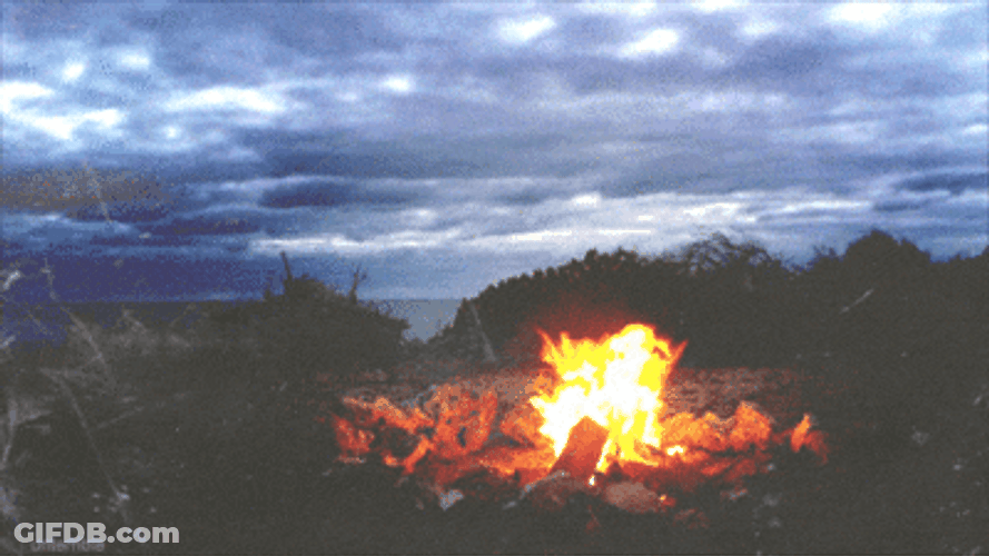 Stunning Nature Campfire Mountain View GIF