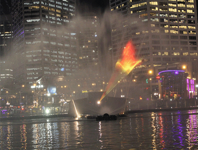 Stunning Water Phoenix Display GIF