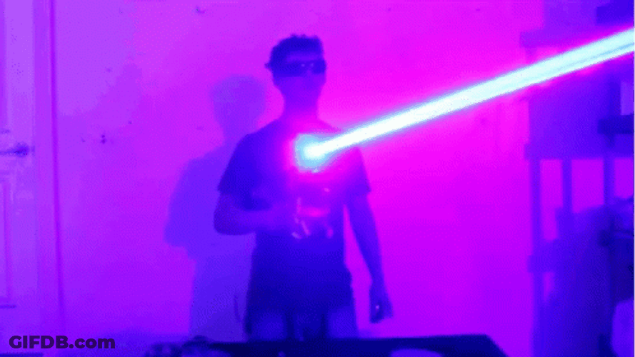 Styropyro Neon Light Laser Gun Experiment GIF