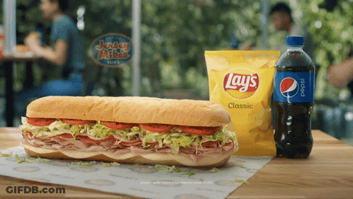 Sub Sandwich Next To Lays Chips GIF